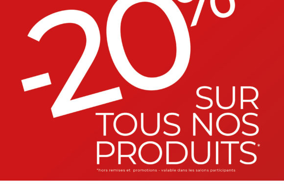 En octobre, -20% sur tous nos produits