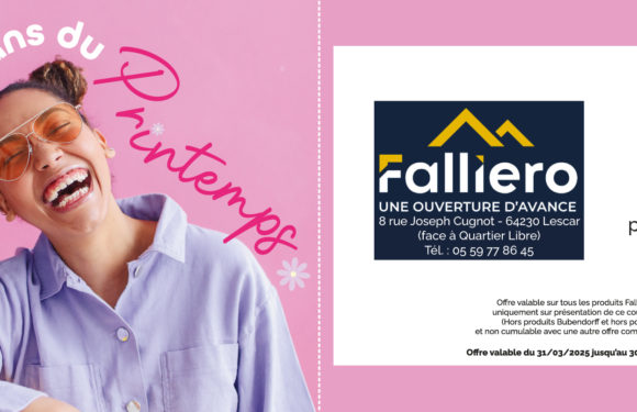 -10% sur tous les produits Falliero