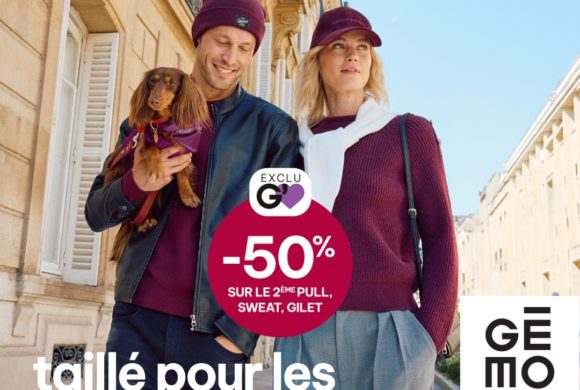 -50% sur le 2ème pull, sweat ou gilet chez Gémo